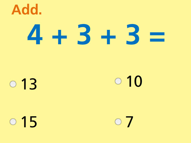 Add Three Numbers Use Doubles Math Test