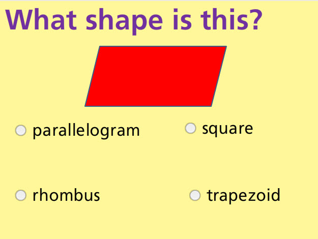 Classify Two-Dimensional Figures Math Test