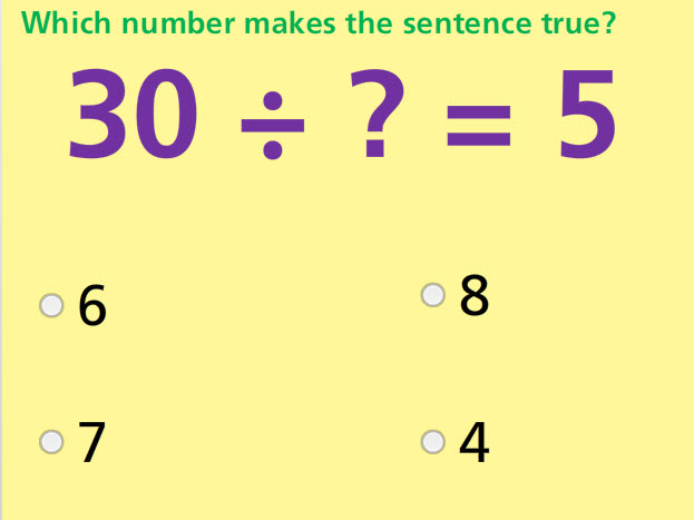 Division Fill in the Blank up to 10 Math Test