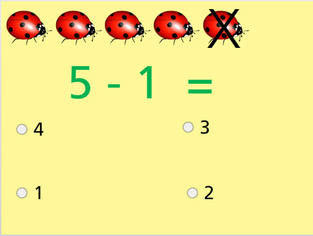 Subtract with Pictures Numbers up to 5